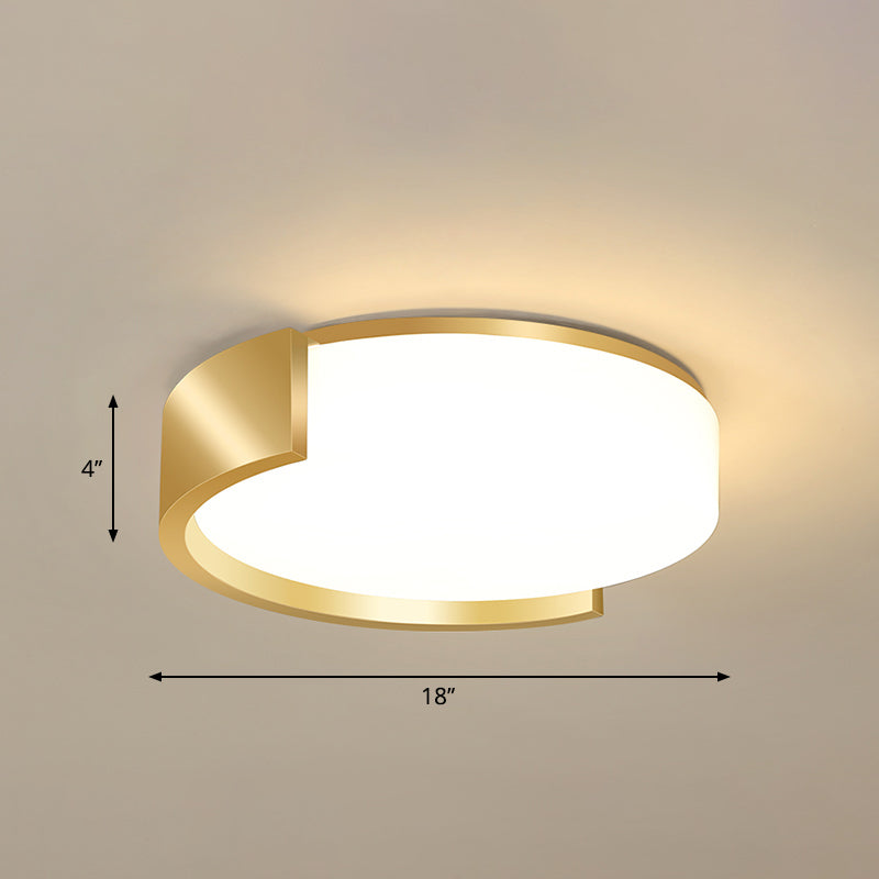 Nordic Flush Mount Lighting Gold Finish Round Ceiling Fixture with
