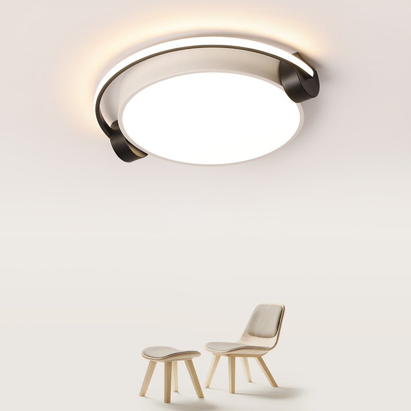 Figure Wearing Headphone Ceiling Lamp Nordic Acrylic Black-White Flush Mounted Light for Dorm Room Clearhalo 'Ceiling Lights' 'Close To Ceiling Lights' 'Close to ceiling' 'Flush mount' Lighting' 2357603