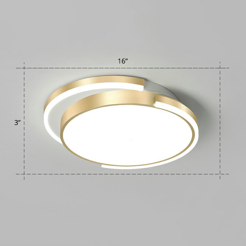 Golden Round LED Flush Mount Fixture Simplicity Acrylic Ceiling Lighting for Bedroom Clearhalo 'Ceiling Lights' 'Close To Ceiling Lights' 'Close to ceiling' 'Flush mount' Lighting' 2357623