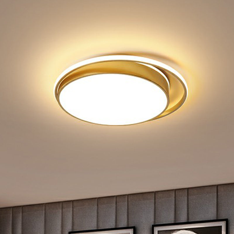 Bedroom LED Ceiling Mounted Light Simple Gold Finish Flushmount with Round Acrylic Shade Clearhalo 'Ceiling Lights' 'Close To Ceiling Lights' 'Close to ceiling' 'Flush mount' Lighting' 2357625