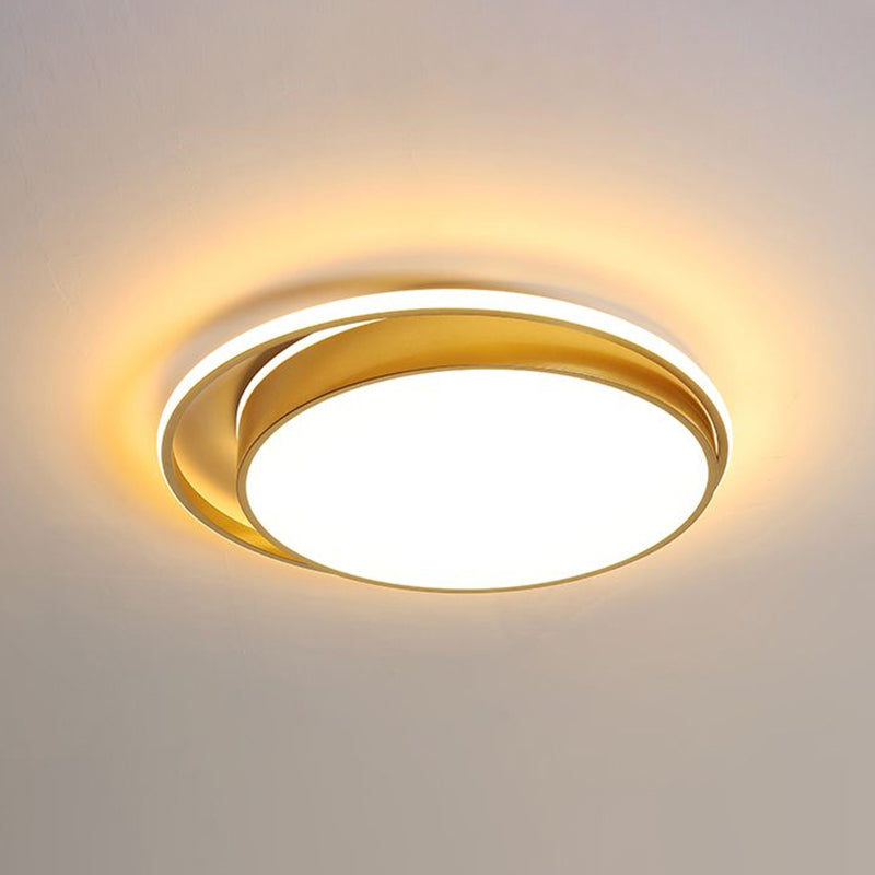 Bedroom LED Ceiling Mounted Light Simple Gold Finish Flushmount with Round Acrylic Shade Clearhalo 'Ceiling Lights' 'Close To Ceiling Lights' 'Close to ceiling' 'Flush mount' Lighting' 2357627