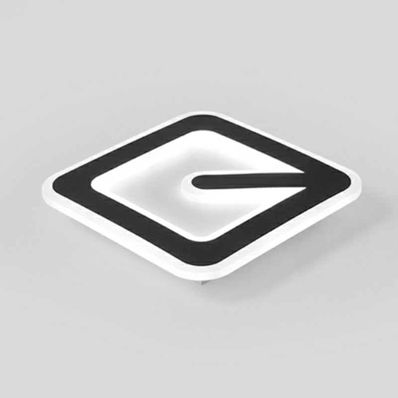 Small Geometric Shaped Ceiling Flush Mount Nordic Metal Foyer LED Flush Mount Light Black 9.5" Square Plate Clearhalo 'Ceiling Lights' 'Close To Ceiling Lights' 'Close to ceiling' 'Flush mount' Lighting' 2357666