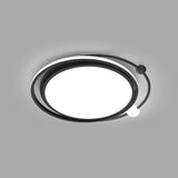Simple Planetary Orbit Flush Mounted Light Acrylic Bedroom LED Round Ceiling Fixture in Black Black Clearhalo 'Ceiling Lights' 'Close To Ceiling Lights' 'Close to ceiling' 'Flush mount' Lighting' 2357680
