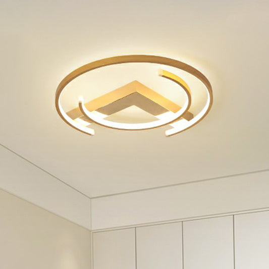 Simple LED Ceiling Flush Light Gold V and C Shaped Flush Mount Lamp with Acrylic Shade Gold Clearhalo 'Ceiling Lights' 'Close To Ceiling Lights' 'Close to ceiling' 'Flush mount' Lighting' 2357752
