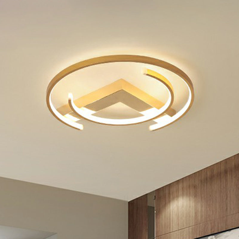 Simple LED Ceiling Flush Light Gold V and C Shaped Flush Mount Lamp with Acrylic Shade Clearhalo 'Ceiling Lights' 'Close To Ceiling Lights' 'Close to ceiling' 'Flush mount' Lighting' 2357754