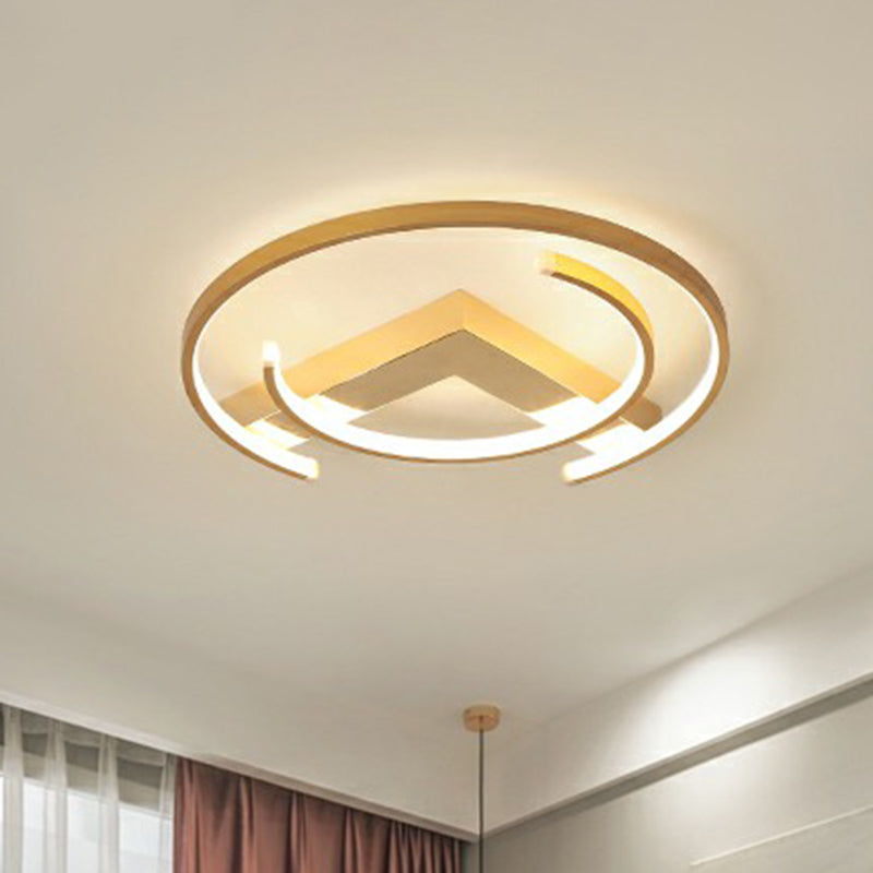 Simple LED Ceiling Flush Light Gold V and C Shaped Flush Mount Lamp with Acrylic Shade Clearhalo 'Ceiling Lights' 'Close To Ceiling Lights' 'Close to ceiling' 'Flush mount' Lighting' 2357755