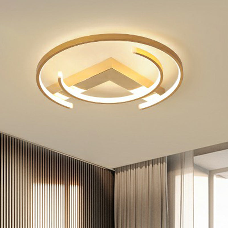 Simple LED Ceiling Flush Light Gold V and C Shaped Flush Mount Lamp with Acrylic Shade Clearhalo 'Ceiling Lights' 'Close To Ceiling Lights' 'Close to ceiling' 'Flush mount' Lighting' 2357756