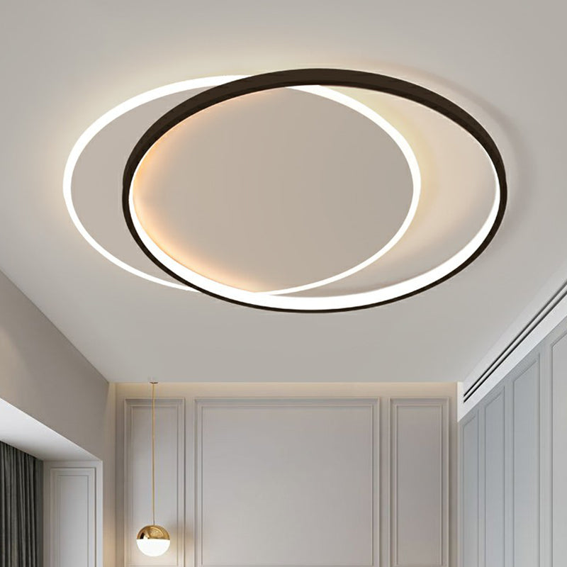 Simplicity LED Ceiling Mount Lamp Black-White Circular Flush Light Fixture with Acrylic Shade Black-White Clearhalo 'Ceiling Lights' 'Close To Ceiling Lights' 'Close to ceiling' 'Flush mount' Lighting' 2357805