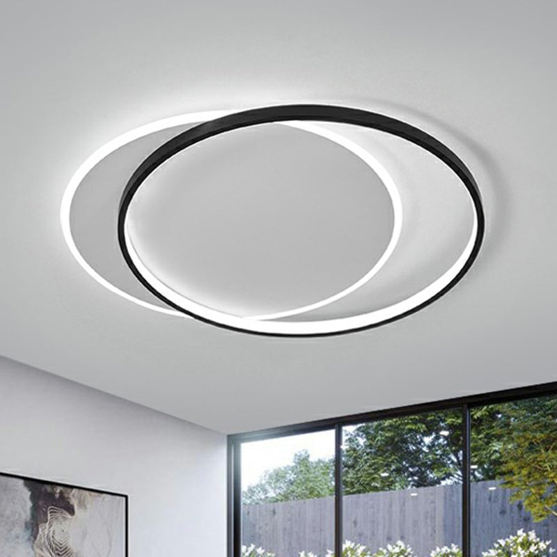 Simplicity LED Ceiling Mount Lamp Black-White Circular Flush Light Fixture with Acrylic Shade Clearhalo 'Ceiling Lights' 'Close To Ceiling Lights' 'Close to ceiling' 'Flush mount' Lighting' 2357808