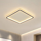 Ultrathin Square LED Flush Light Fixture Minimalist Acrylic Bedroom Ceiling Lamp in Black Black Warm Clearhalo 'Ceiling Lights' 'Close To Ceiling Lights' 'Close to ceiling' 'Flush mount' Lighting' 2357890
