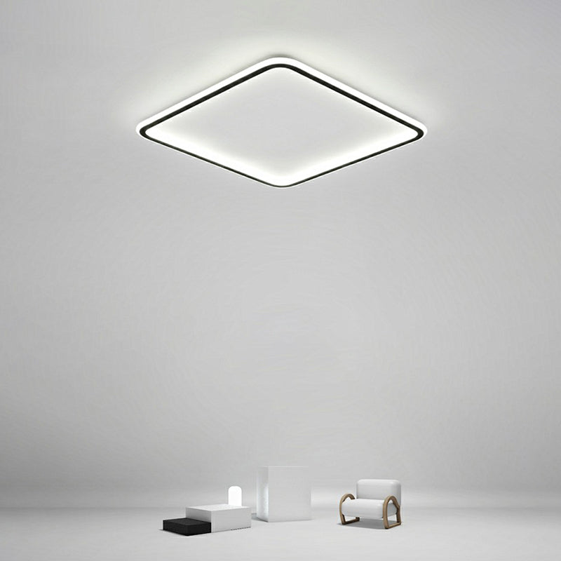 Ultrathin Square LED Flush Light Fixture Minimalist Acrylic Bedroom Ceiling Lamp in Black Black Third Gear Clearhalo 'Ceiling Lights' 'Close To Ceiling Lights' 'Close to ceiling' 'Flush mount' Lighting' 2357892