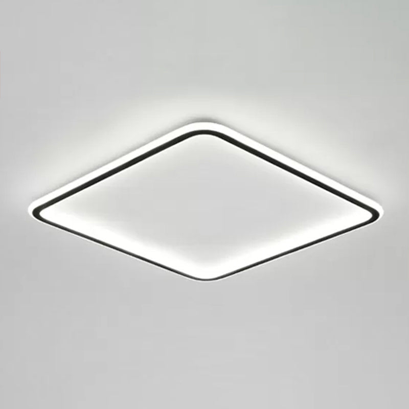 Ultrathin Square LED Flush Light Fixture Minimalist Acrylic Bedroom Ceiling Lamp in Black Clearhalo 'Ceiling Lights' 'Close To Ceiling Lights' 'Close to ceiling' 'Flush mount' Lighting' 2357894
