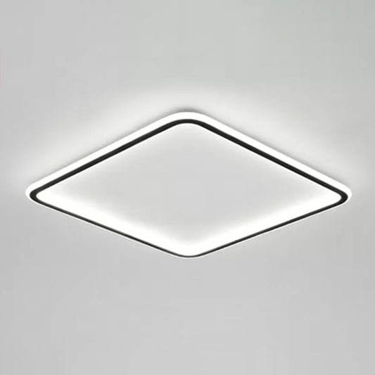 Ultrathin Square LED Flush Light Fixture Minimalist Acrylic Bedroom Ceiling Lamp in Black Clearhalo 'Ceiling Lights' 'Close To Ceiling Lights' 'Close to ceiling' 'Flush mount' Lighting' 2357894