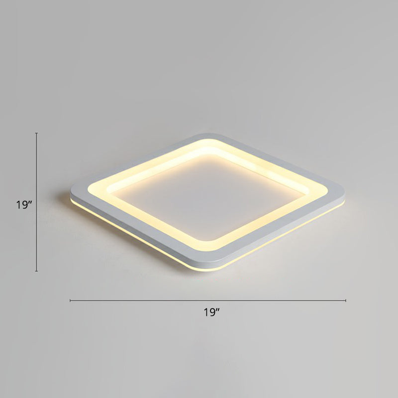 White Square Ultrathin Flush Mount Lamp Minimalistic Acrylic LED Ceiling Light for Bedroom Clearhalo 'Ceiling Lights' 'Close To Ceiling Lights' 'Close to ceiling' 'Flush mount' Lighting' 2357949