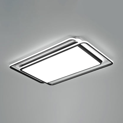 Black-White Rectangle LED Ceiling Light Contemporary Acrylic Flush Mount Light Fixture fro Living Room Black-White 35.5" Clearhalo 'Ceiling Lights' 'Close To Ceiling Lights' 'Close to ceiling' 'Flush mount' Lighting' 2357991