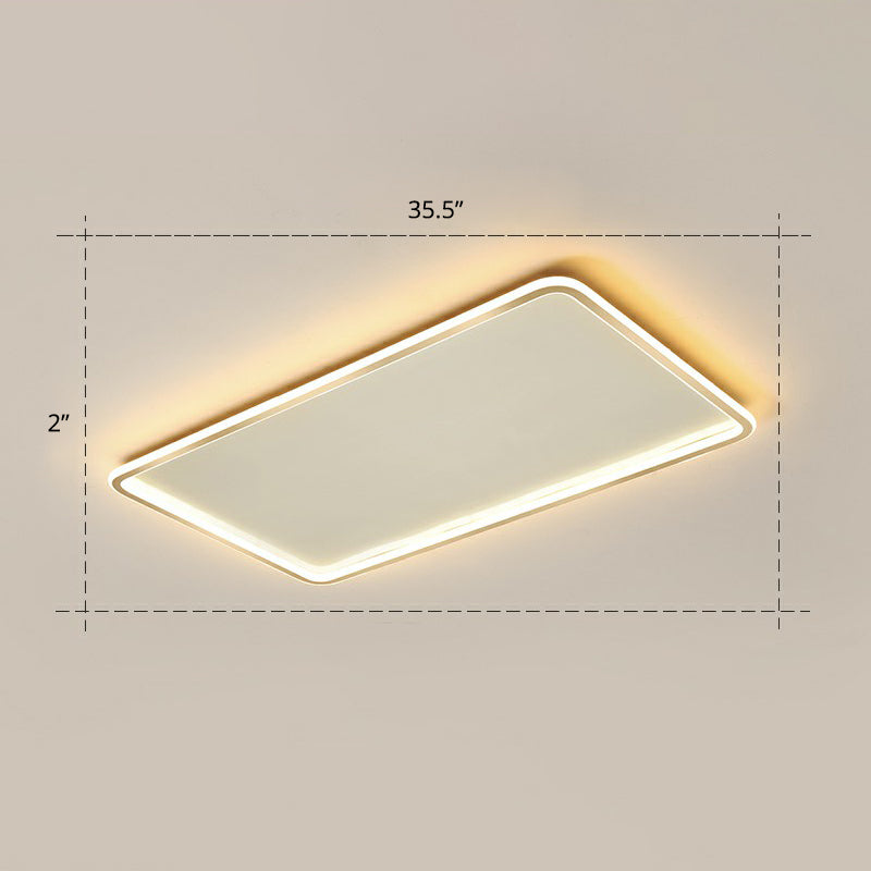 Aluminum Ultrathin LED Flush Mount Lamp Minimalism Gold Finish Ceiling Light Fixture for Bedroom Gold 35.5" Clearhalo 'Ceiling Lights' 'Close To Ceiling Lights' 'Close to ceiling' 'Flush mount' Lighting' 2358025