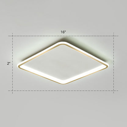 Aluminum Ultrathin LED Flush Mount Lamp Minimalism Gold Finish Ceiling Light Fixture for Bedroom Gold 16" Clearhalo 'Ceiling Lights' 'Close To Ceiling Lights' 'Close to ceiling' 'Flush mount' Lighting' 2358026