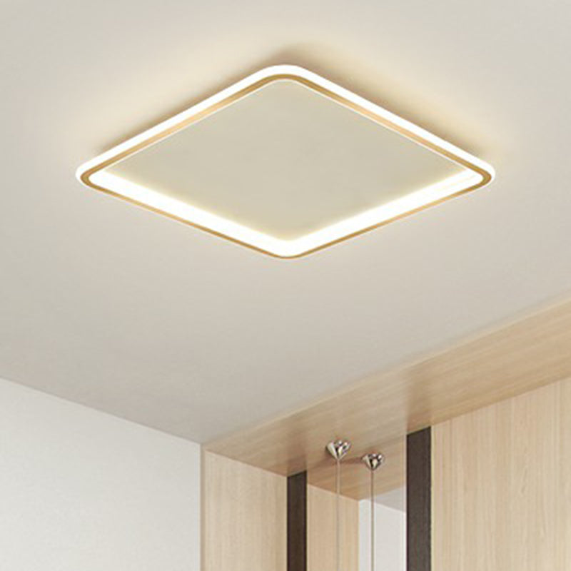 Aluminum Ultrathin LED Flush Mount Lamp Minimalism Gold Finish Ceiling Light Fixture for Bedroom Gold Clearhalo 'Ceiling Lights' 'Close To Ceiling Lights' 'Close to ceiling' 'Flush mount' Lighting' 2358028