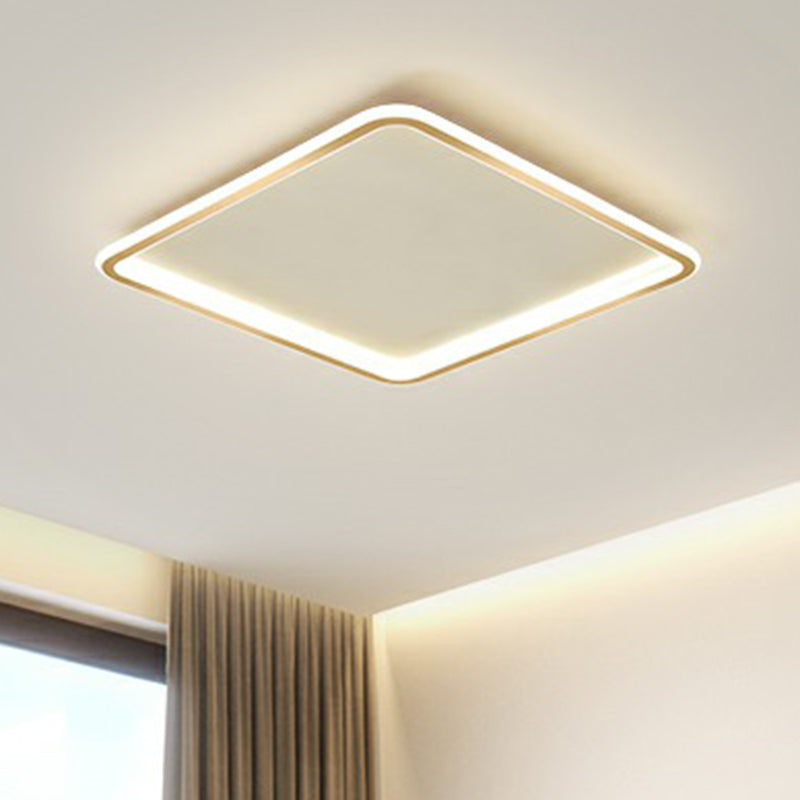 Aluminum Ultrathin LED Flush Mount Lamp Minimalism Gold Finish Ceiling Light Fixture for Bedroom Clearhalo 'Ceiling Lights' 'Close To Ceiling Lights' 'Close to ceiling' 'Flush mount' Lighting' 2358029