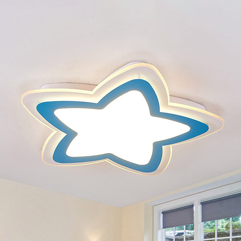 Contemporary Slim Panel Star Ceiling Lamp Acrylic Flush Mount Light for Study Room Clearhalo 'Ceiling Lights' 'Close To Ceiling Lights' 'Close to ceiling' 'Flush mount' Lighting' 235844