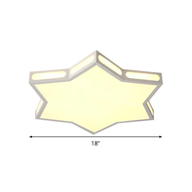White Hexagonal Star Flush Mount Light Modern Style Acrylic Ceiling Light for Living Room Clearhalo 'Ceiling Lights' 'Close To Ceiling Lights' 'Close to ceiling' 'Flush mount' Lighting' 235865