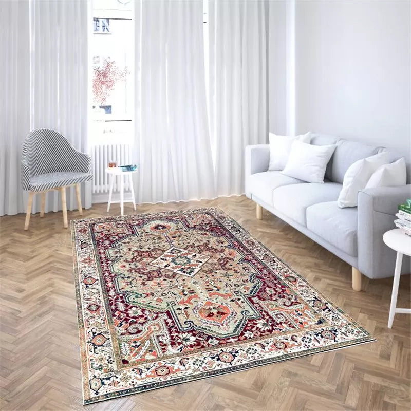 Multi Colored Flower Print Rug Polyster Moroccan Area Carpet Non-Slip Backing Pet Friendly Indoor Rug for Parlor Grey Clearhalo 'Area Rug' 'Moroccan' 'Rugs' Rug' 2361235