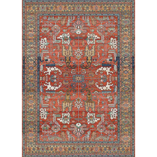 Multi Colored Flower Print Rug Polyster Moroccan Area Carpet Non-Slip Backing Pet Friendly Indoor Rug for Parlor Clearhalo 'Area Rug' 'Moroccan' 'Rugs' Rug' 2361239