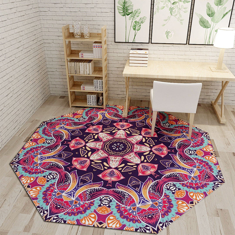 Fancy Geometric Print Rug Multi Colored Polyster Indoor Rug Easy Care Pet Friendly Washable Area Rug for Bedroom Clearhalo 'Area Rug' 'Moroccan' 'Rugs' Rug' 2361327