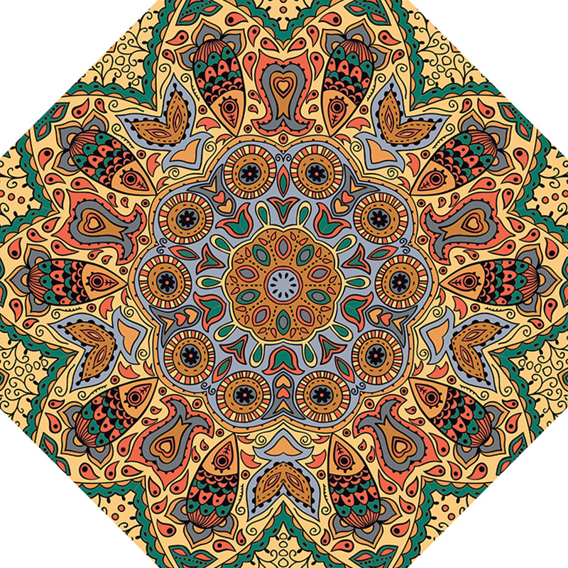 Fancy Geometric Print Rug Multi Colored Polyster Indoor Rug Easy Care Pet Friendly Washable Area Rug for Bedroom Yellow Clearhalo 'Area Rug' 'Moroccan' 'Rugs' Rug' 2361328