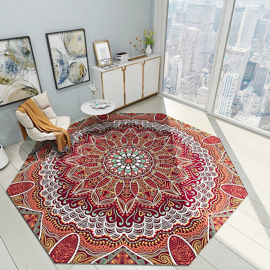 Fancy Geometric Print Rug Multi Colored Polyster Indoor Rug Easy Care Pet Friendly Washable Area Rug for Bedroom Clearhalo 'Area Rug' 'Moroccan' 'Rugs' Rug' 2361330