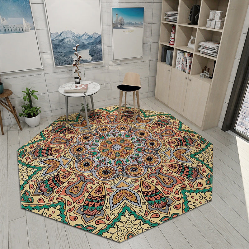 Fancy Geometric Print Rug Multi Colored Polyster Indoor Rug Easy Care Pet Friendly Washable Area Rug for Bedroom Clearhalo 'Area Rug' 'Moroccan' 'Rugs' Rug' 2361332