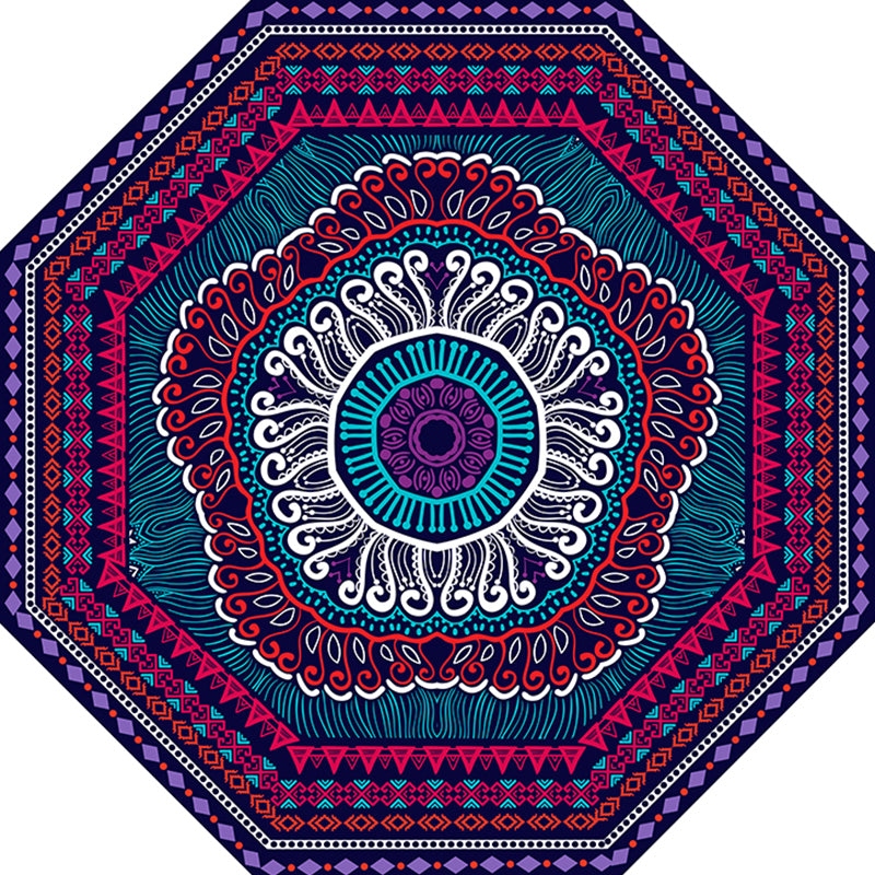 Fancy Geometric Print Rug Multi Colored Polyster Indoor Rug Easy Care Pet Friendly Washable Area Rug for Bedroom Purplish Blue Clearhalo 'Area Rug' 'Moroccan' 'Rugs' Rug' 2361333