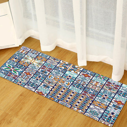 Multi Color Relaxing Rug Polyster Color Brick Pattern Indoor Rug Non-Slip Backing Stain-Resistant Area Carpet for Bedroom Blue Clearhalo 'Area Rug' 'Moroccan' 'Rugs' Rug' 2361352