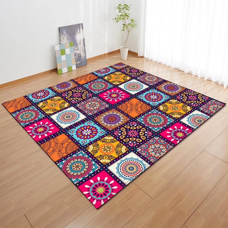 Moroccan Color Brick Rug Multi Color Synthetic Indoor Rug Non-Slip Backing Pet Friendly Area Carpet for Decoration Purple Clearhalo 'Area Rug' 'Moroccan' 'Rugs' Rug' 2361372