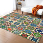 Moroccan Color Brick Rug Multi Color Synthetic Indoor Rug Non-Slip Backing Pet Friendly Area Carpet for Decoration Green Clearhalo 'Area Rug' 'Moroccan' 'Rugs' Rug' 2361373