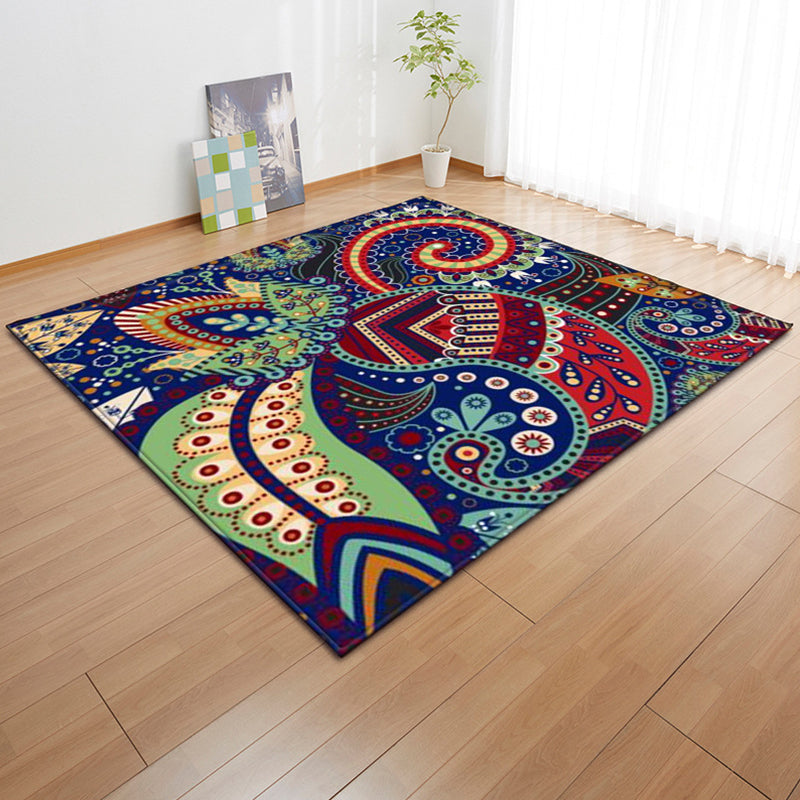 Moroccan Color Brick Rug Multi Color Synthetic Indoor Rug Non-Slip Backing Pet Friendly Area Carpet for Decoration Dark Blue Clearhalo 'Area Rug' 'Moroccan' 'Rugs' Rug' 2361375
