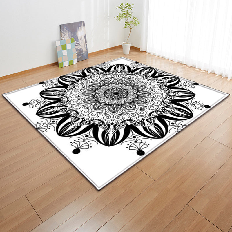 Moroccan Color Brick Rug Multi Color Synthetic Indoor Rug Non-Slip Backing Pet Friendly Area Carpet for Decoration Black-White Clearhalo 'Area Rug' 'Moroccan' 'Rugs' Rug' 2361378