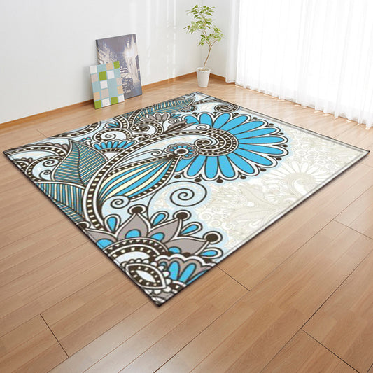 Moroccan Color Brick Rug Multi Color Synthetic Indoor Rug Non-Slip Backing Pet Friendly Area Carpet for Decoration Blue Clearhalo 'Area Rug' 'Moroccan' 'Rugs' Rug' 2361379