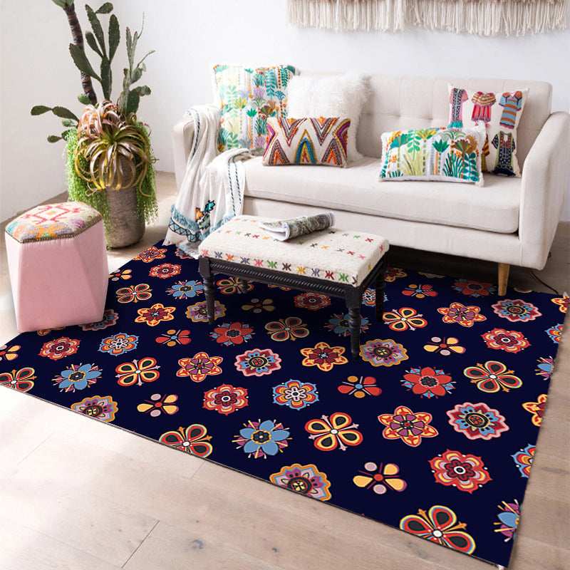 Multi-Color Geo Print Rug Polyster Western Indoor Rug Anti-Slip Backing Stain-Resistant Area Carpet for Living Room Black Clearhalo 'Area Rug' 'Rugs' 'Southwestern' Rug' 2361477