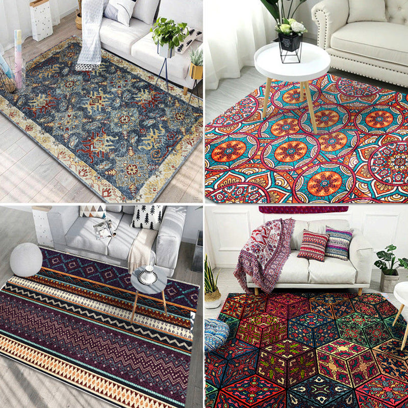 Boho-Chic Living Room Rug Multi Color Geometric Pattern Indoor Rug Anti-Slip Backing Easy Care Area Rug Clearhalo 'Area Rug' 'Bohemian' 'Rugs' Rug' 2361486
