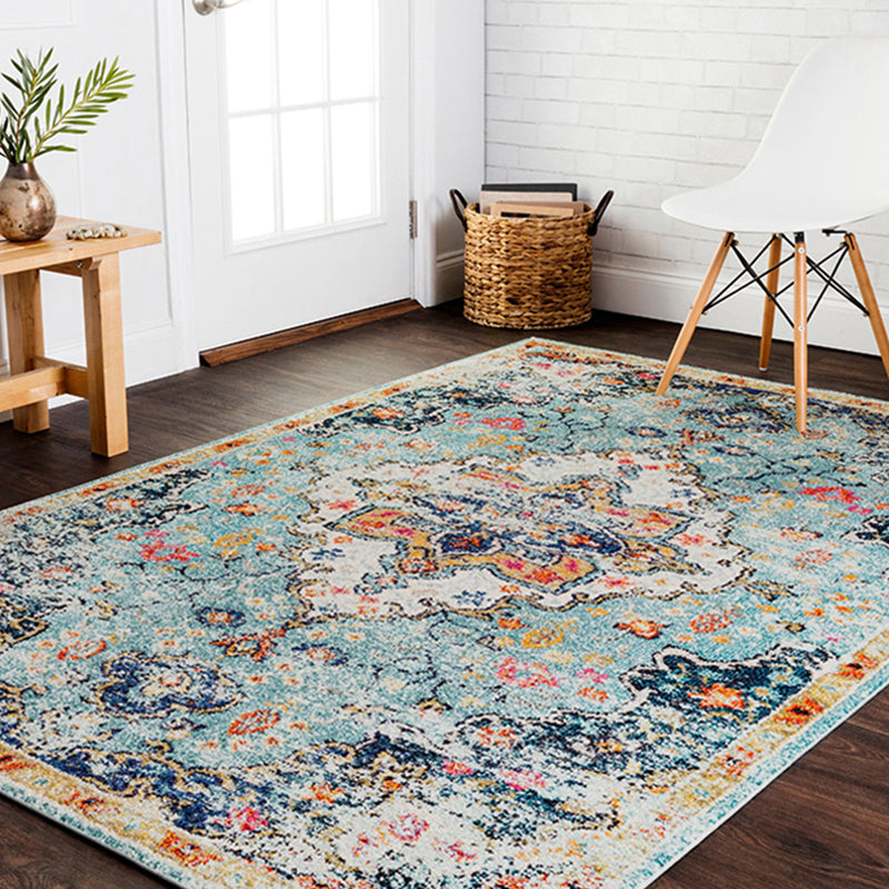 Casual Multi Color Geo Rug Polyster Western Area Carpet Anti-Slip Machine Washable Easy Care Indoor Rug for Living Room Green Clearhalo 'Area Rug' 'Rugs' 'Southwestern' Rug' 2361498