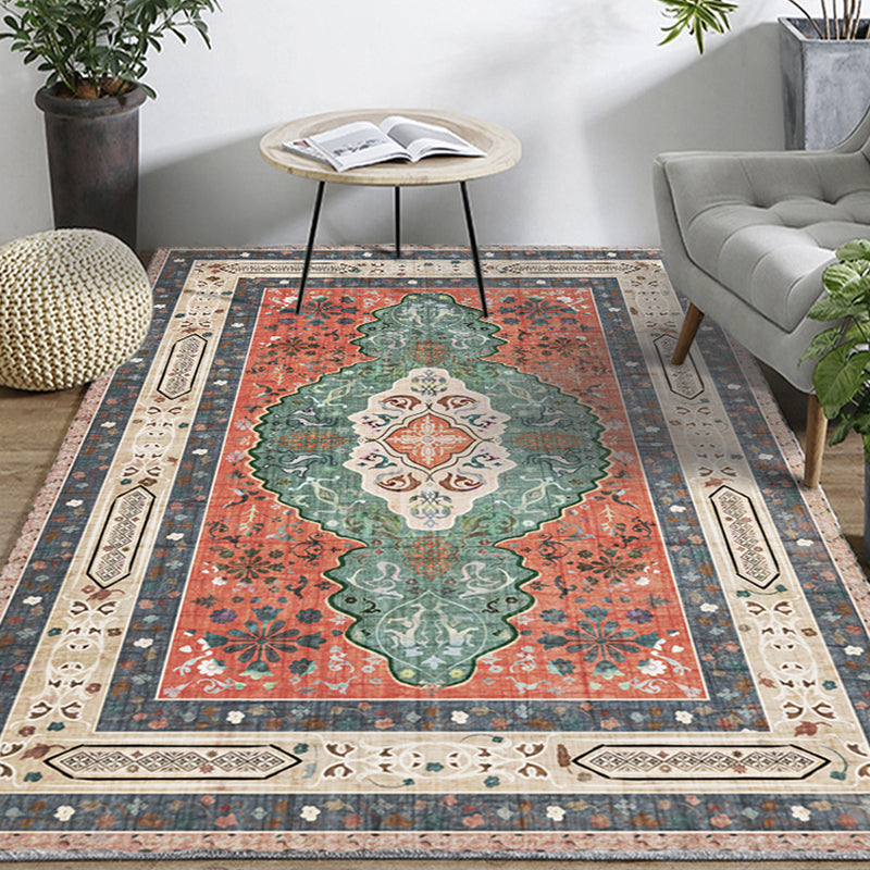 Casual Multi Color Geo Rug Polyster Western Area Carpet Anti-Slip Machine Washable Easy Care Indoor Rug for Living Room Orange Clearhalo 'Area Rug' 'Rugs' 'Southwestern' Rug' 2361499