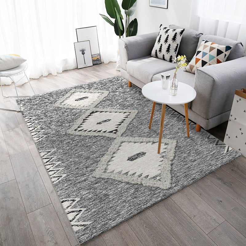 Casual Geometric Pattern Rug Multi Color Synthetics Indoor Rug Non-Slip Backing Machine Washable Area Carpet for Parlor Dark Gray Clearhalo 'Area Rug' 'Rugs' 'Southwestern' Rug' 2361502