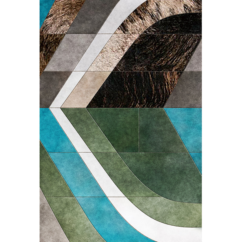 Casual Geometric Pattern Rug Multi Color Synthetics Indoor Rug Non-Slip Backing Machine Washable Area Carpet for Parlor Green Clearhalo 'Area Rug' 'Rugs' 'Southwestern' Rug' 2361505