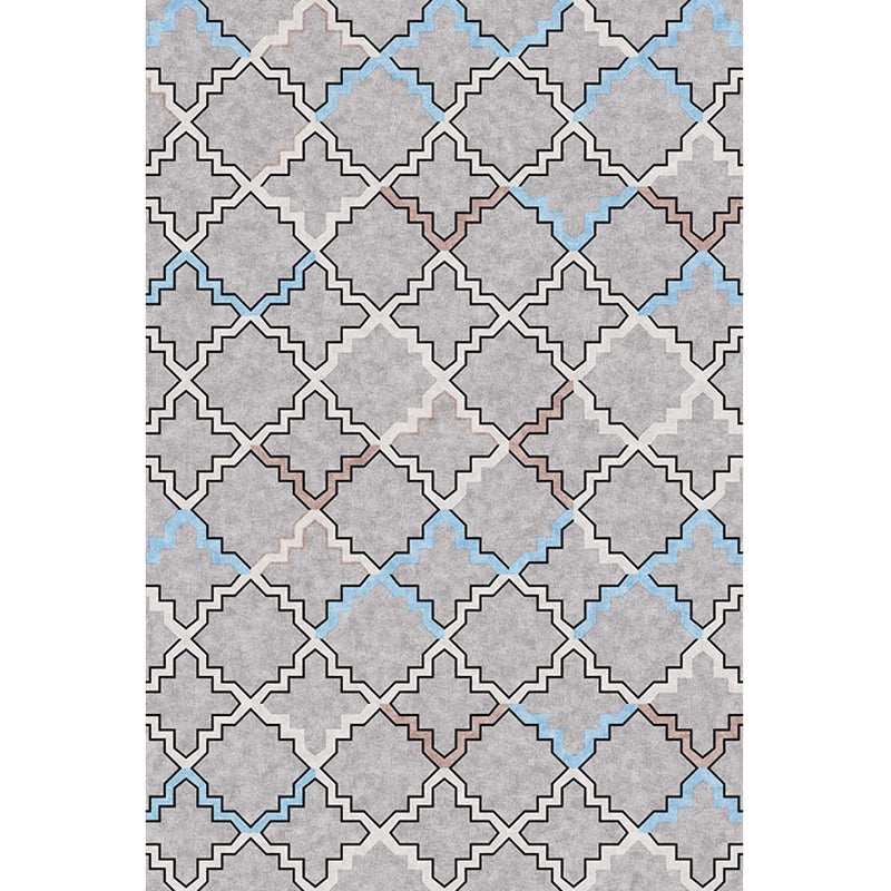 Casual Geometric Pattern Rug Multi Color Synthetics Indoor Rug Non-Slip Backing Machine Washable Area Carpet for Parlor Light Gray Clearhalo 'Area Rug' 'Rugs' 'Southwestern' Rug' 2361512
