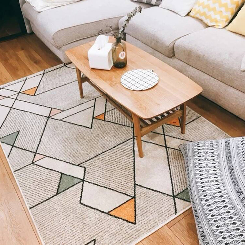Casual Geometric Pattern Rug Multi Color Synthetics Indoor Rug Non-Slip Backing Machine Washable Area Carpet for Parlor Khaki Clearhalo 'Area Rug' 'Rugs' 'Southwestern' Rug' 2361515