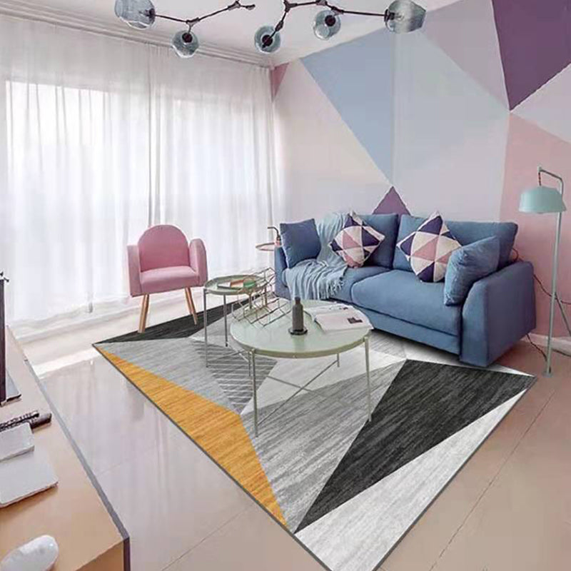 Casual Geometric Pattern Rug Multi Color Synthetics Indoor Rug Non-Slip Backing Machine Washable Area Carpet for Parlor Grey Clearhalo 'Area Rug' 'Rugs' 'Southwestern' Rug' 2361517