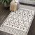 White Geometric Print Rug Lamb Wool Boho Area Carpet Easy Care Pet Friendly Washable Indoor Rug for Bedroom White Clearhalo 'Area Rug' 'Bohemian' 'Rugs' Rug' 2361548