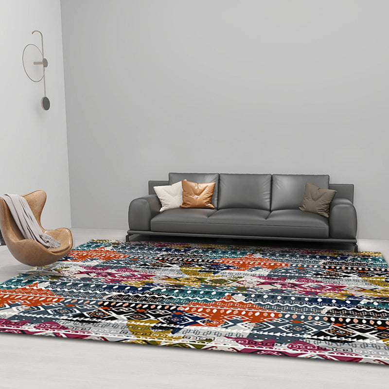Comfort Geometric Print Rug Multi Color Polyster Area Carpet Non-Slip Backing Pet Friendly Indoor Rug for Living Room Orange Clearhalo 'Area Rug' 'Rugs' 'Southwestern' Rug' 2361552