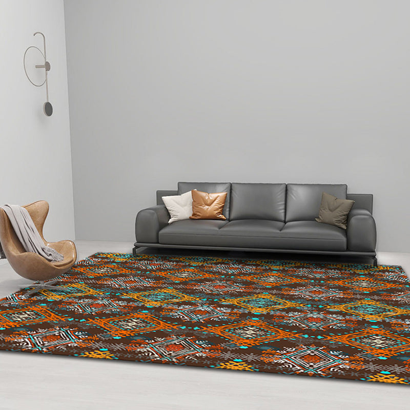 Comfort Geometric Print Rug Multi Color Polyster Area Carpet Non-Slip Backing Pet Friendly Indoor Rug for Living Room Orange Clearhalo 'Area Rug' 'Rugs' 'Southwestern' Rug' 2361557